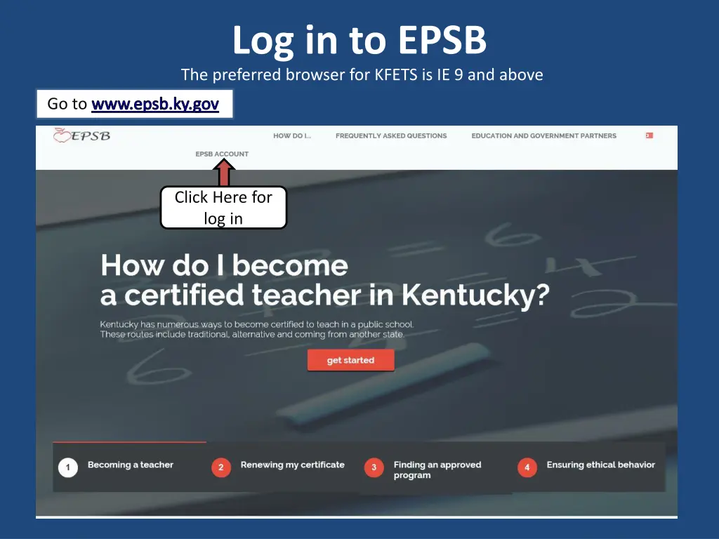 log in to epsb the preferred browser for kfets