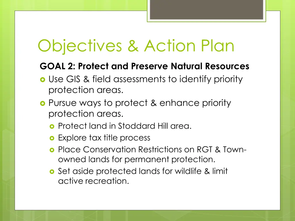 objectives action plan 1