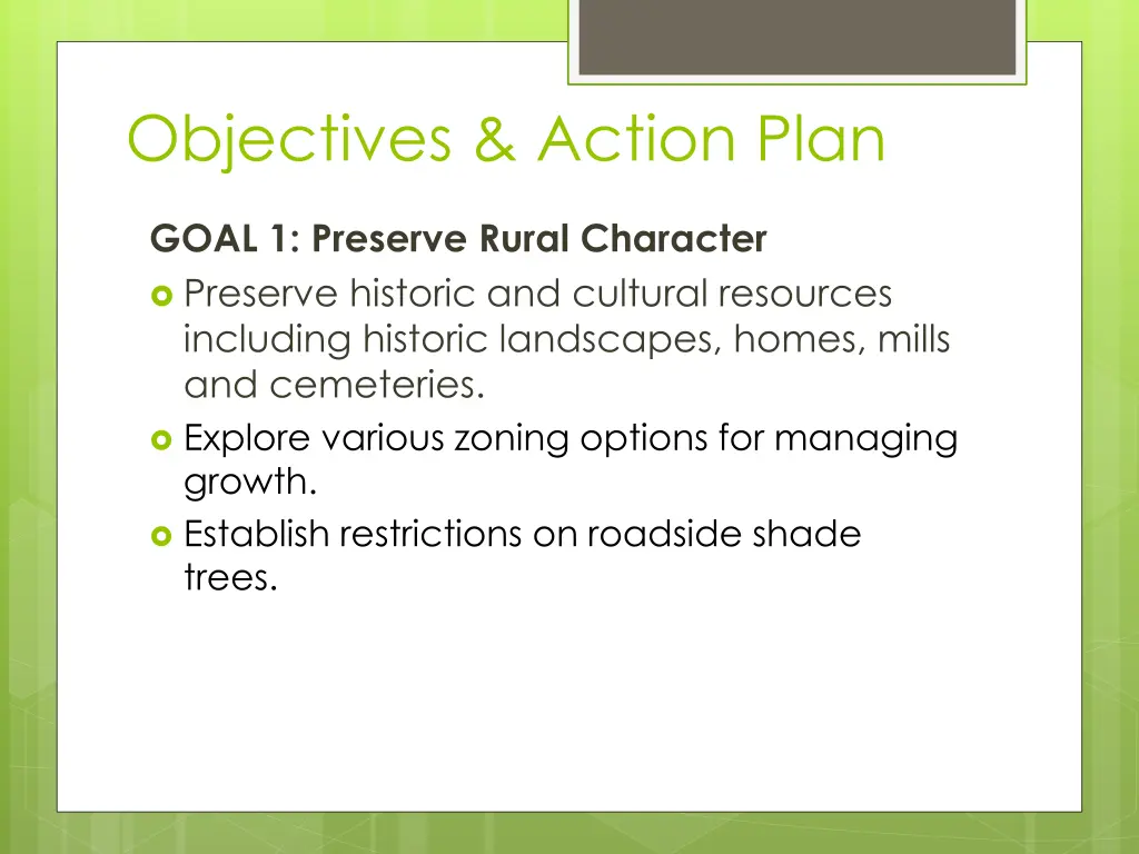 objectives action plan