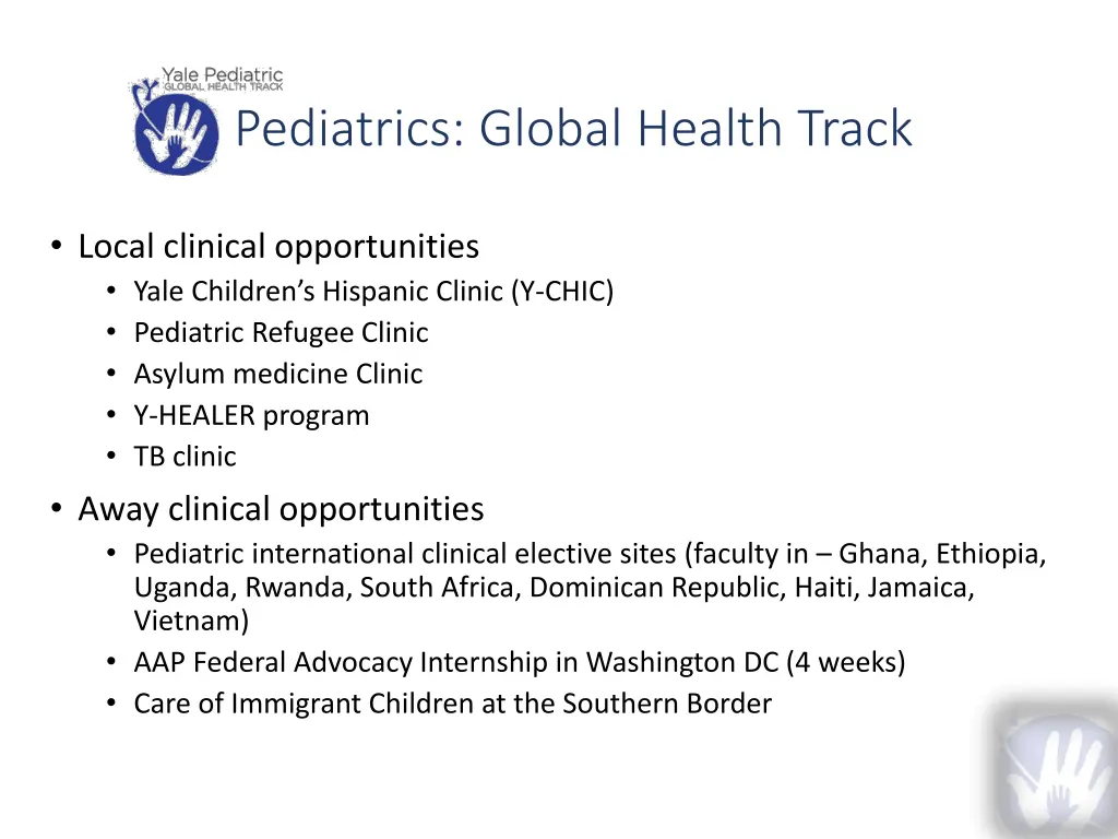 pediatrics global health track 1