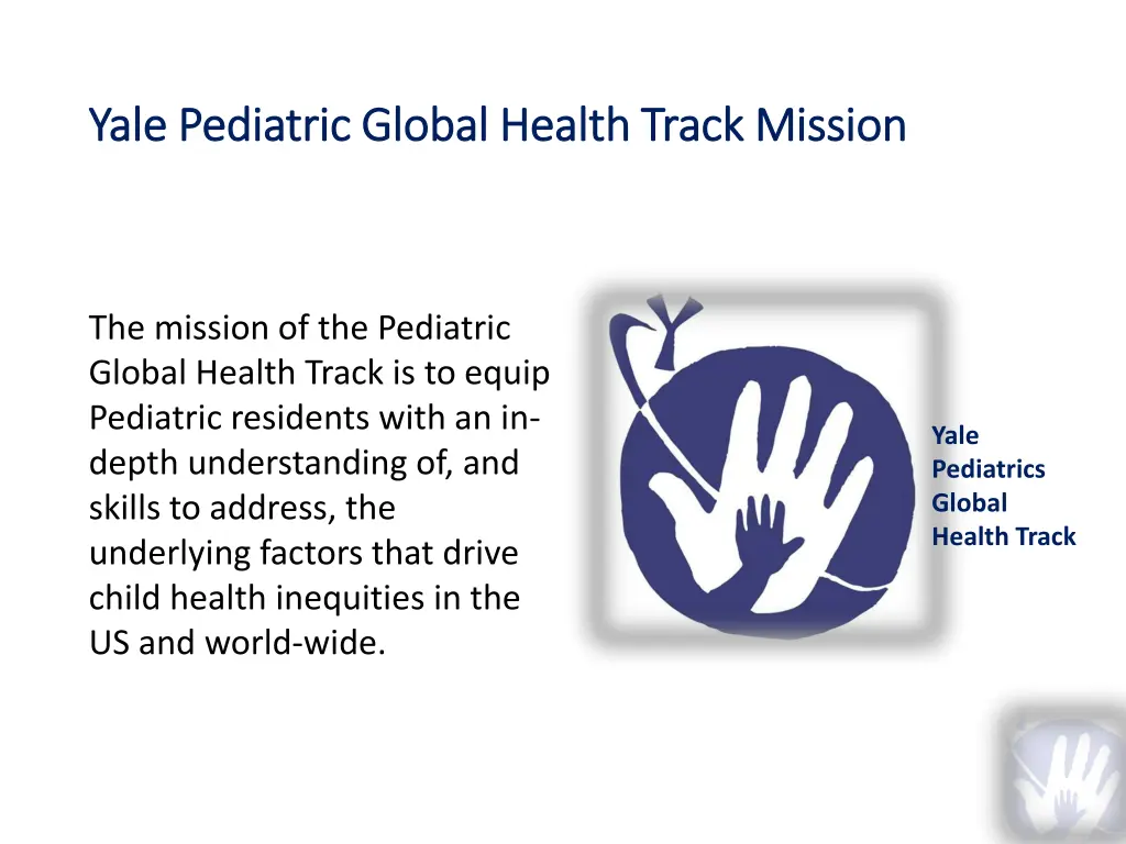 yale pediatric global health track mission yale