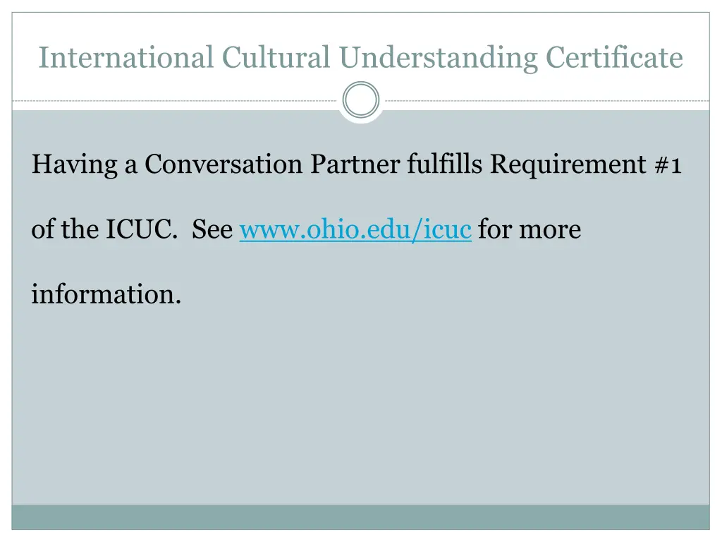 international cultural understanding certificate