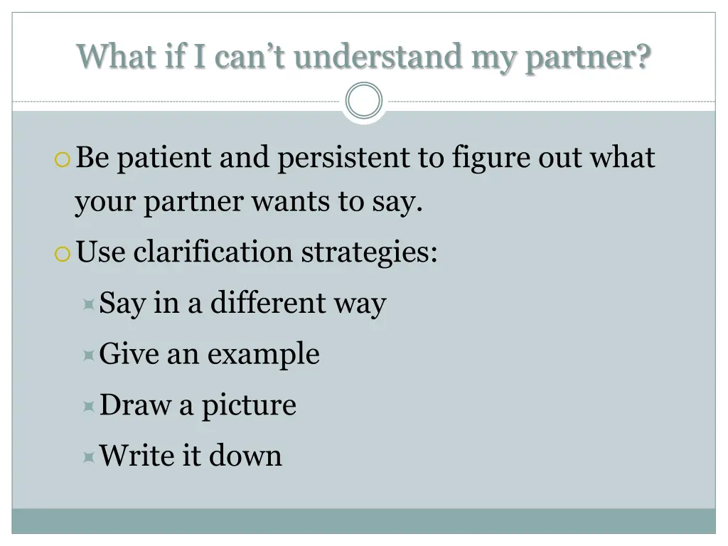 what if i can t understand my partner