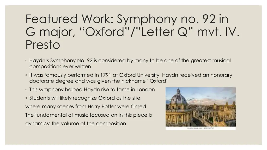 featured work symphony no 92 in g major oxford