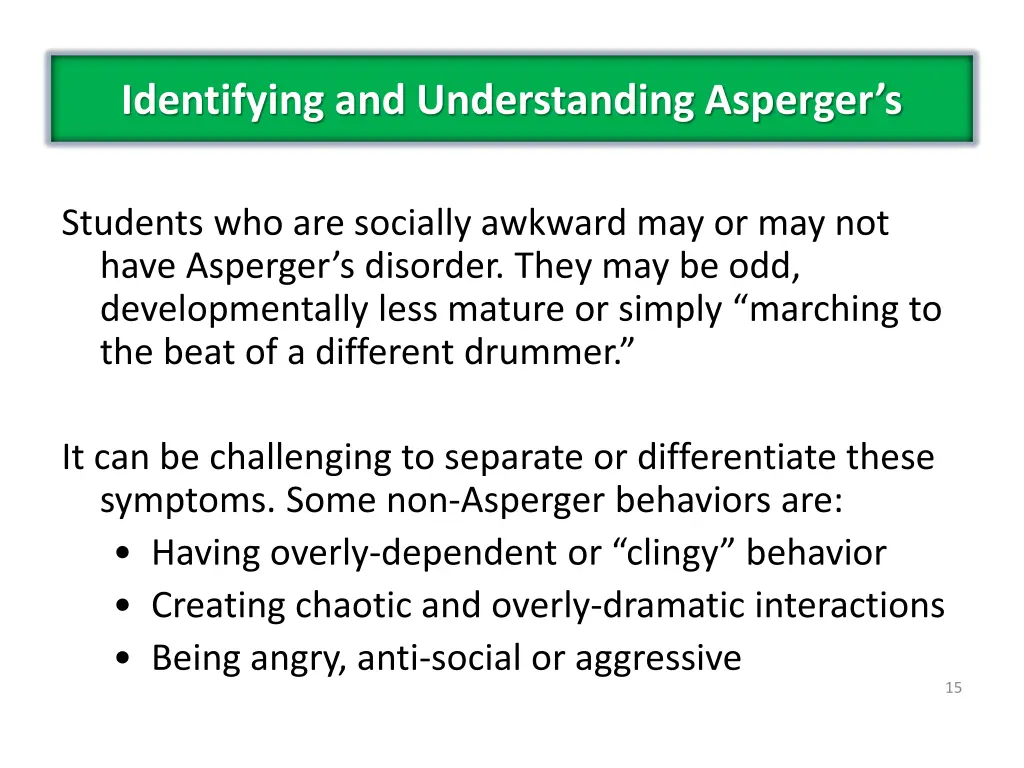 identifying and understanding asperger s 5