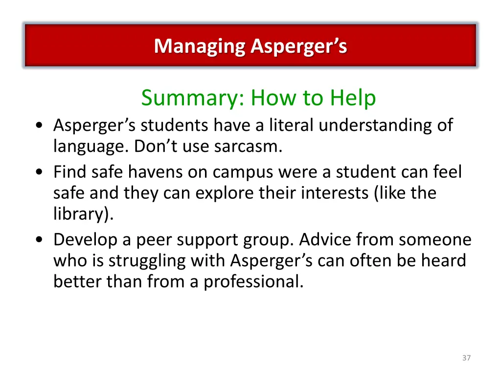 managing asperger s 17