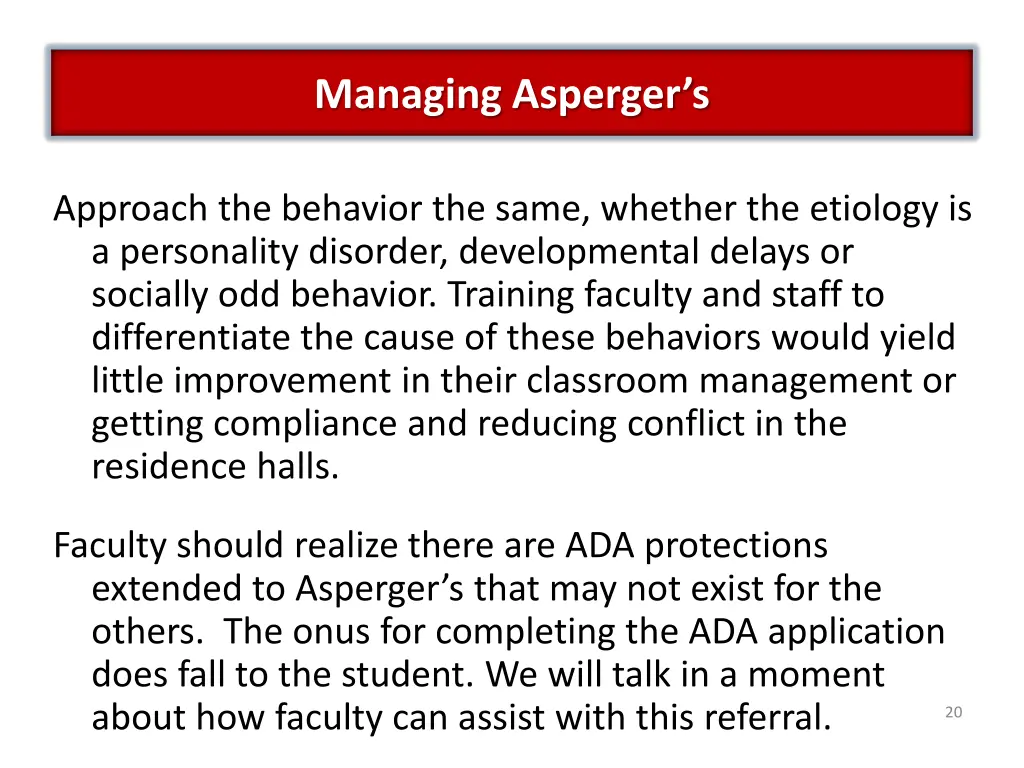 managing asperger s