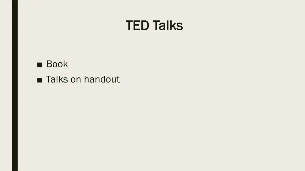 ted talks ted talks