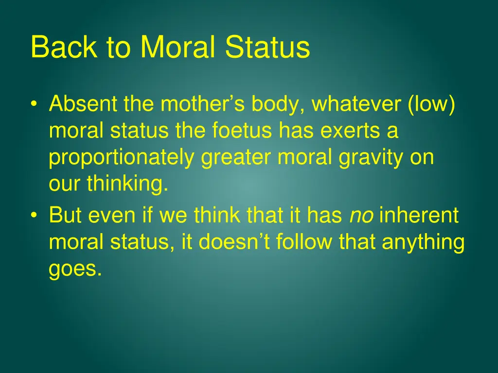 back to moral status