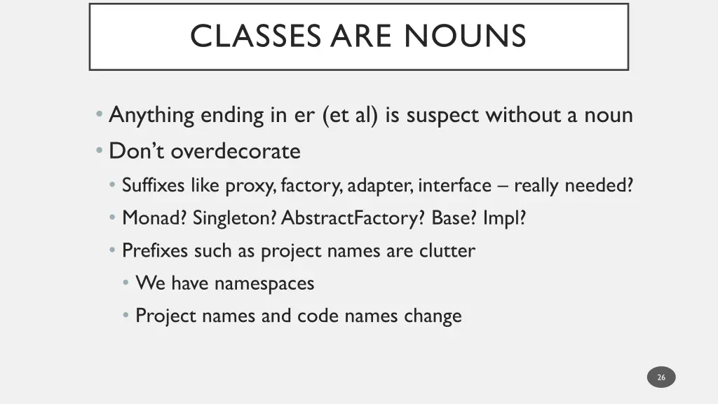 classes are nouns