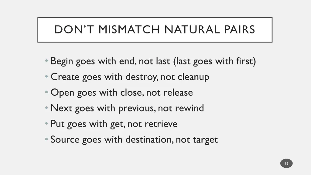 don t mismatch natural pairs