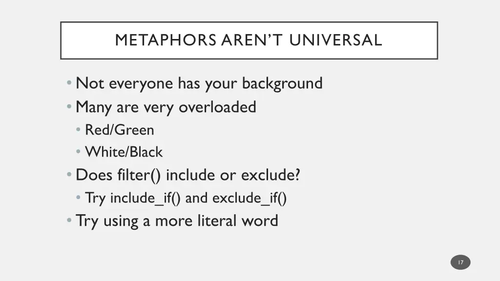 metaphors aren t universal