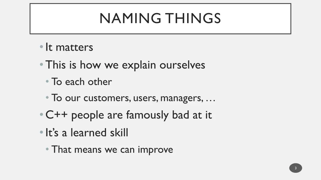 naming things