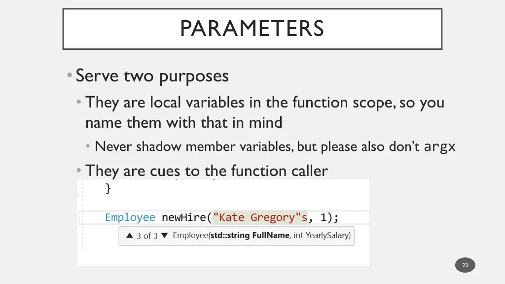 parameters