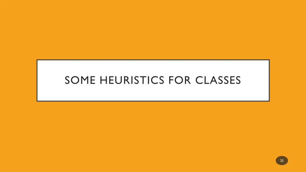 some heuristics for classes