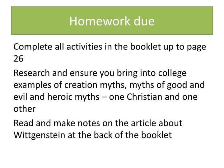 homework due