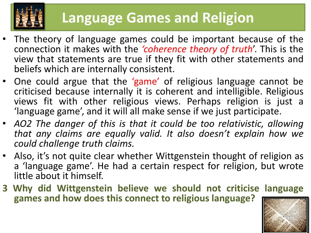 language games and religion