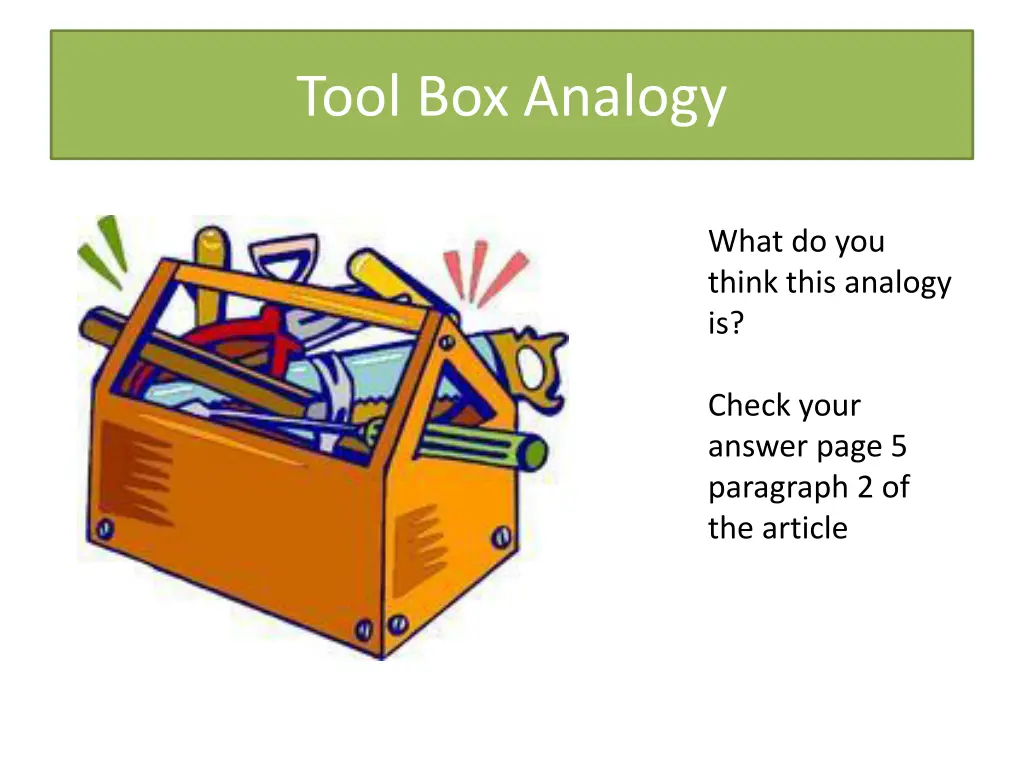 tool box analogy