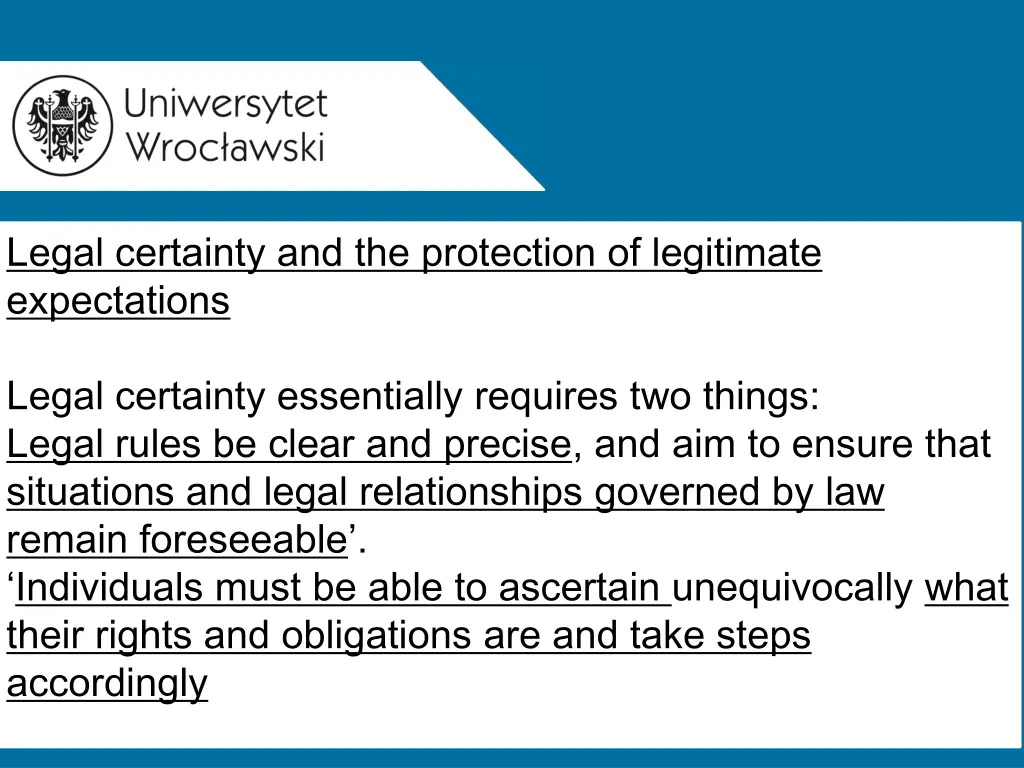 legal certainty and the protection of legitimate