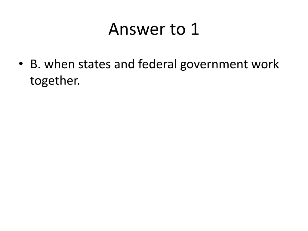 answer to 1