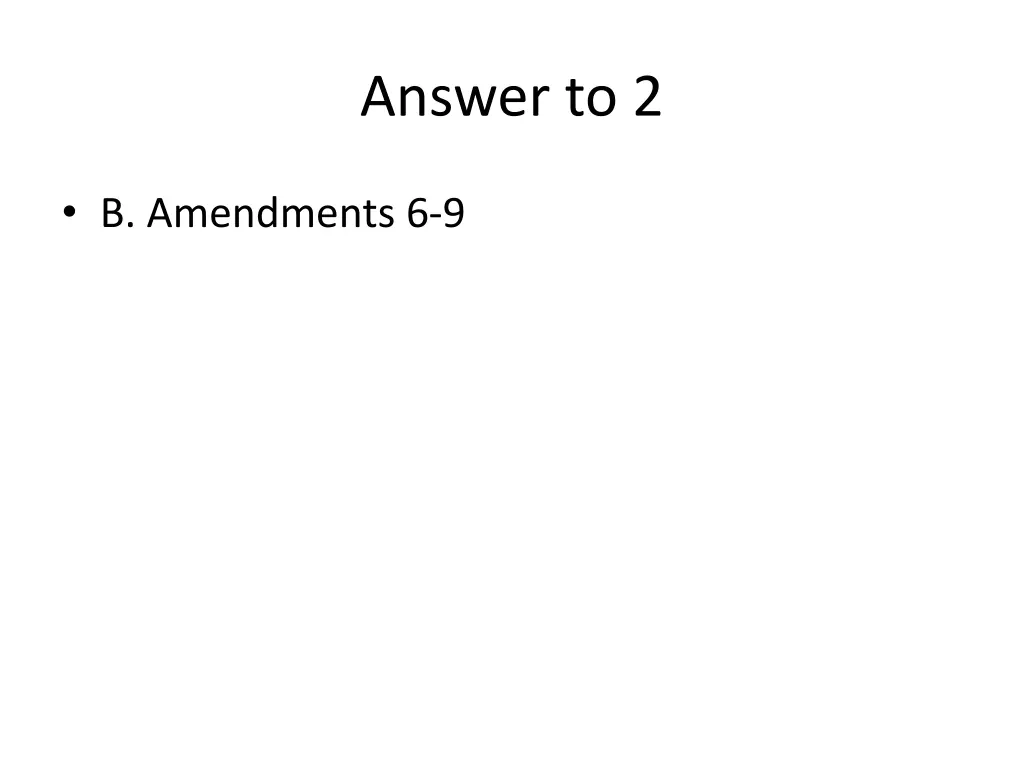 answer to 2