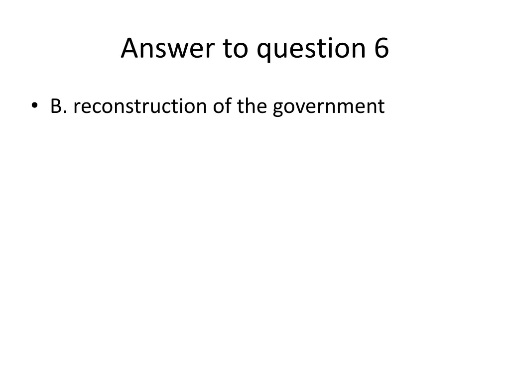 answer to question 6