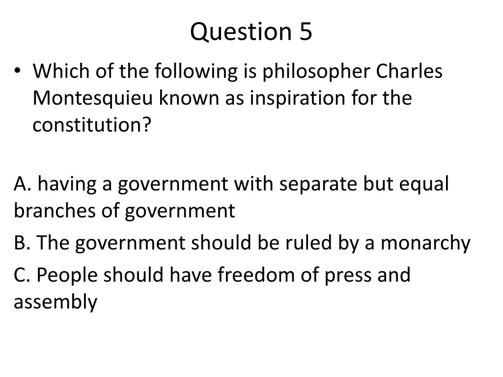 question 5