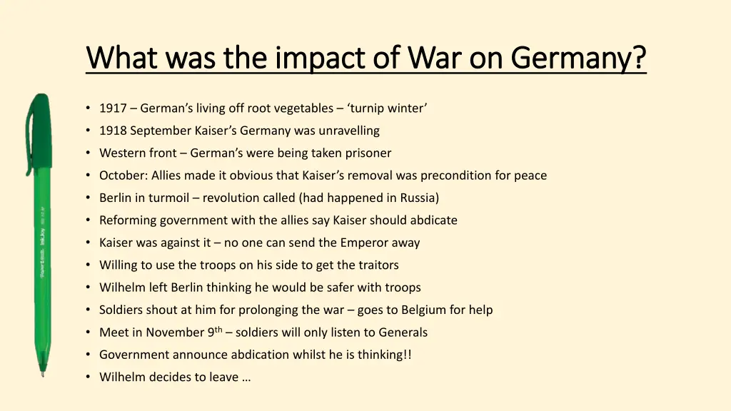 what was the impact of war on germany what