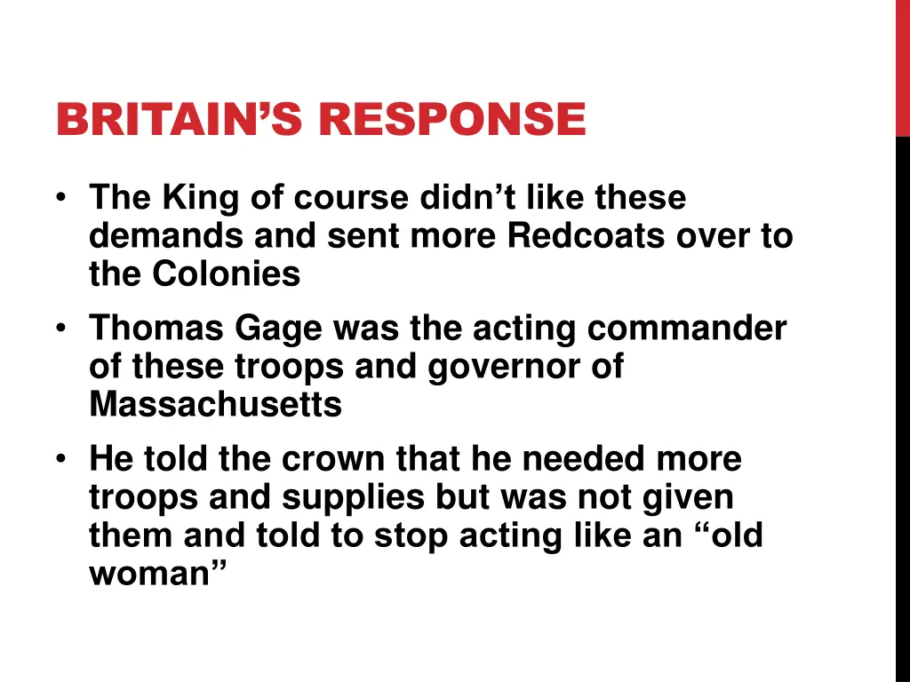 britain s response