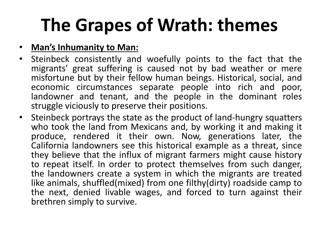 the grapes of wrath themes