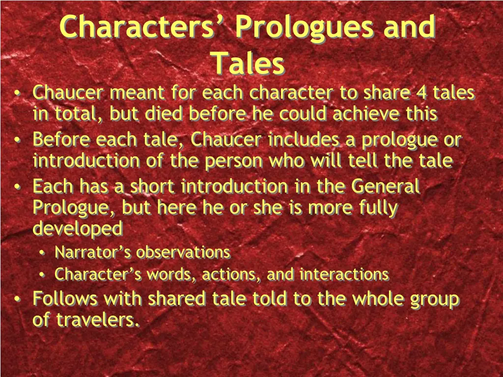 characters prologues and tales chaucer meant