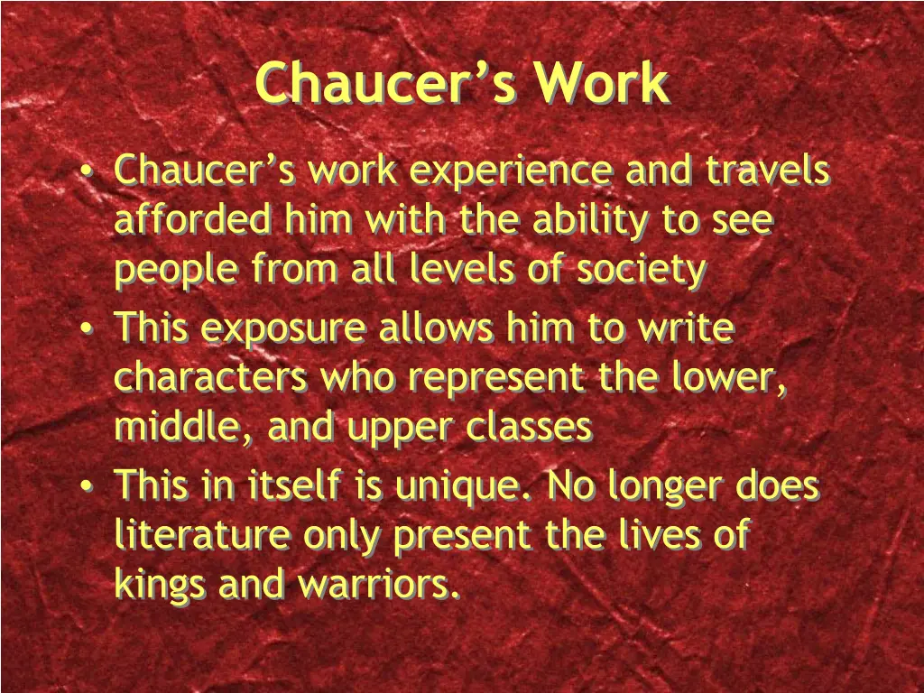 chaucer s work