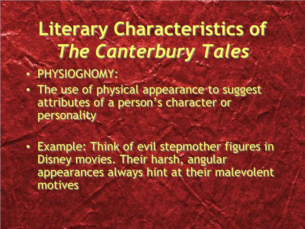 literary characteristics of the canterbury tales 4