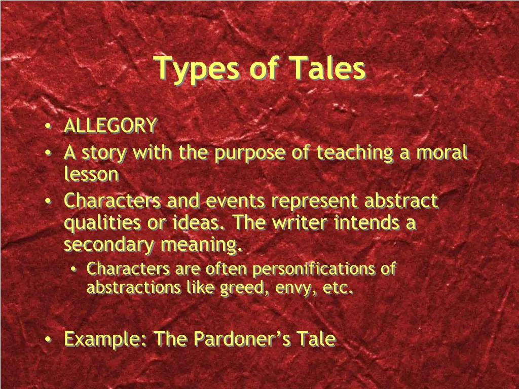 types of tales