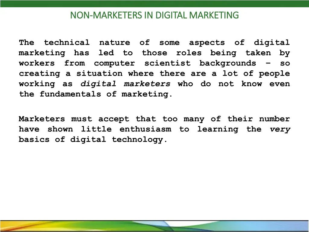 non non marketers in digital marketing marketers