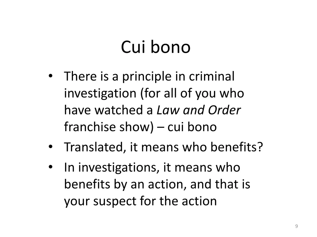 cui bono