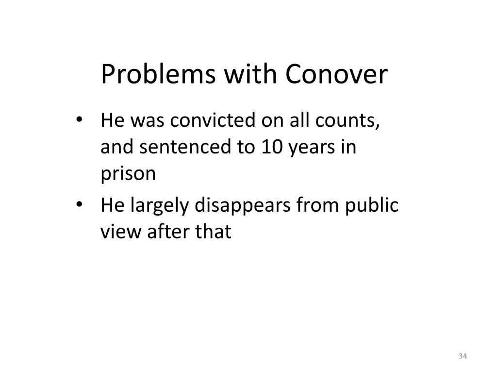 problems with conover 4