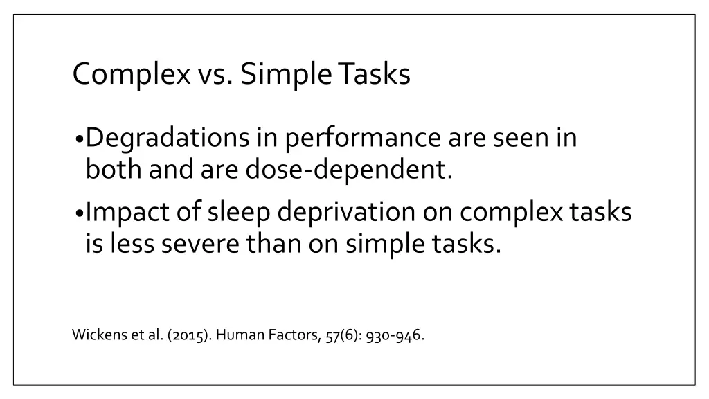 complex vs simple tasks