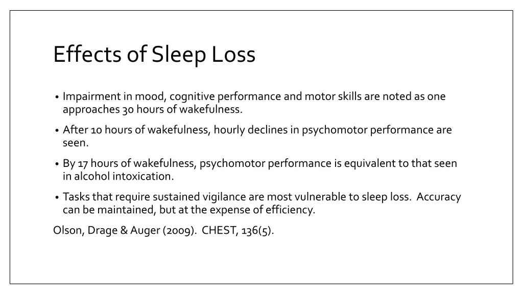 effects of sleep loss