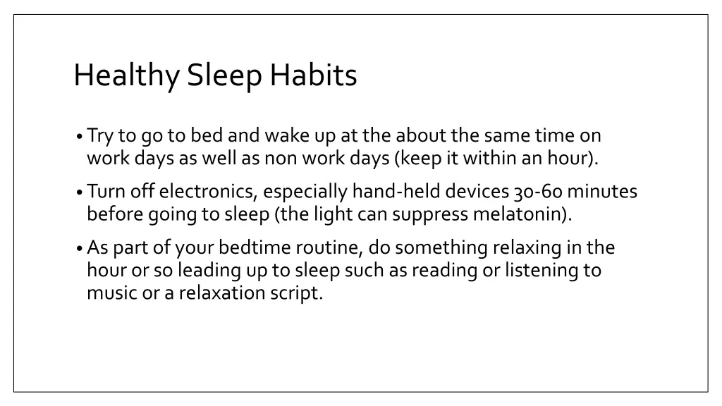 healthy sleep habits