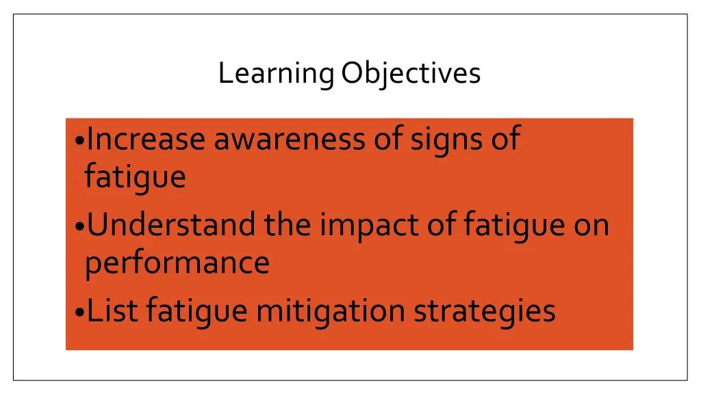 learning objectives