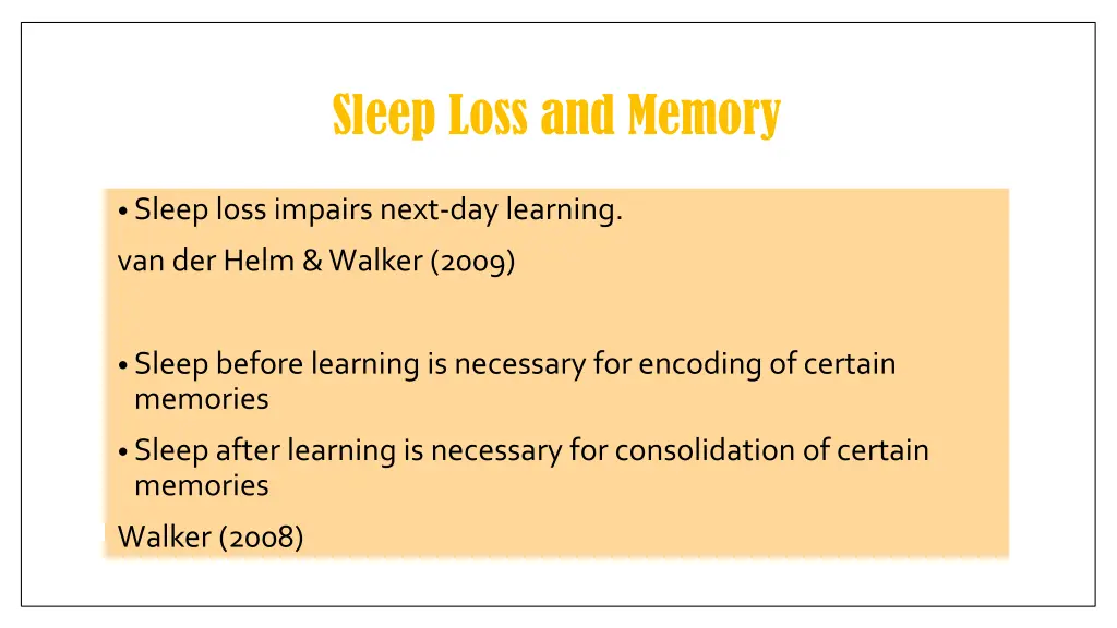 sleep loss and memory