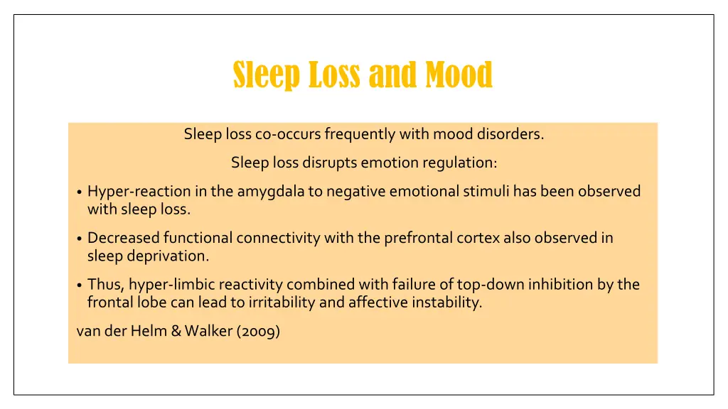 sleep loss and mood