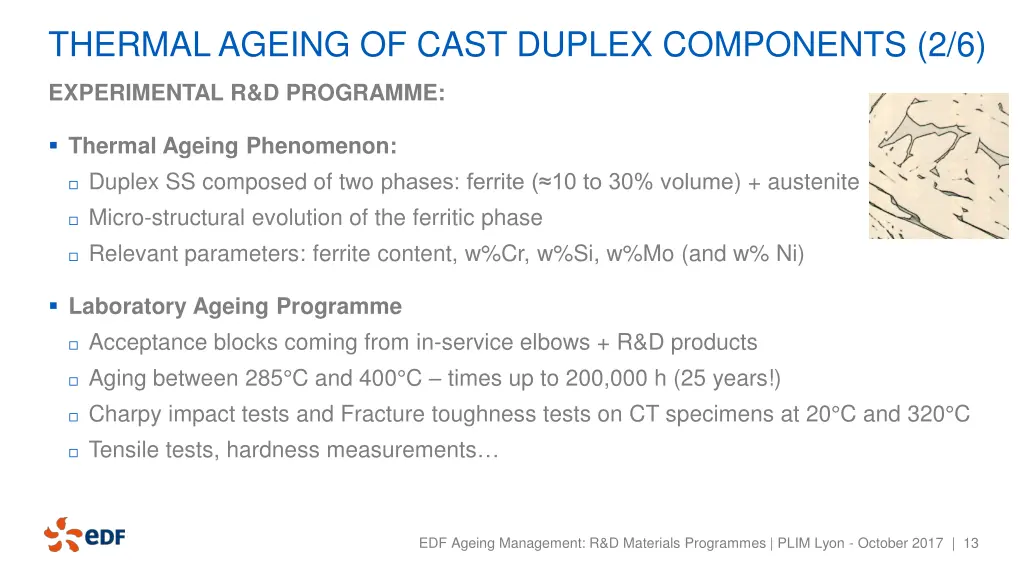 thermal ageing of cast duplex components 2 6