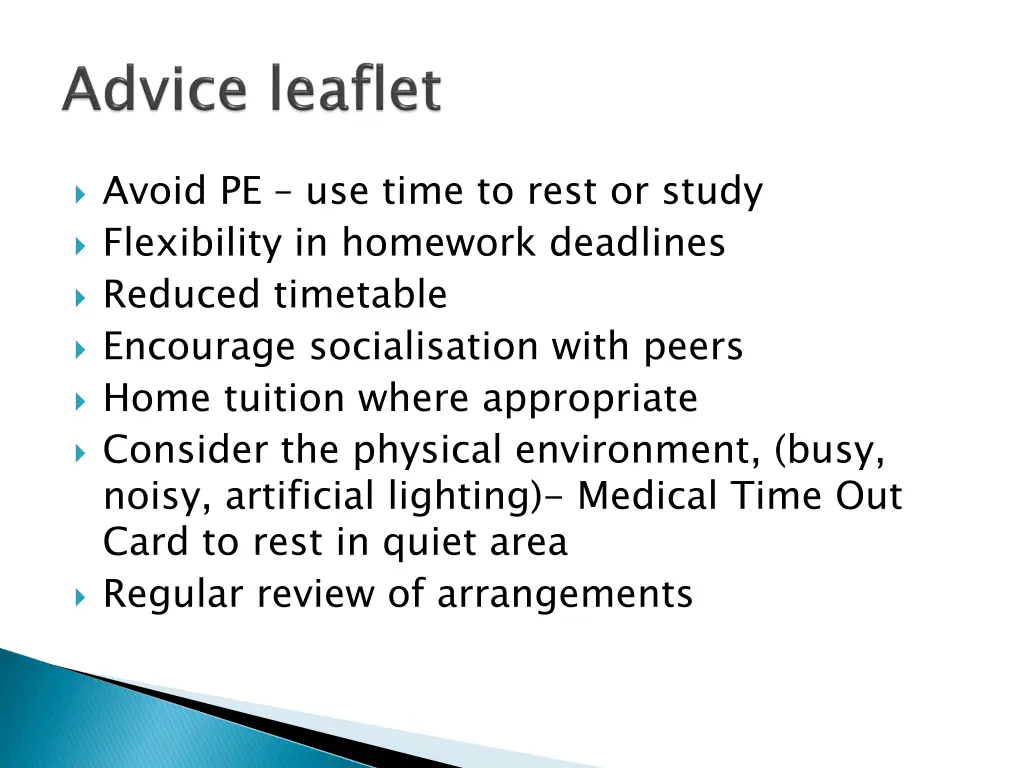 avoid pe use time to rest or study flexibility