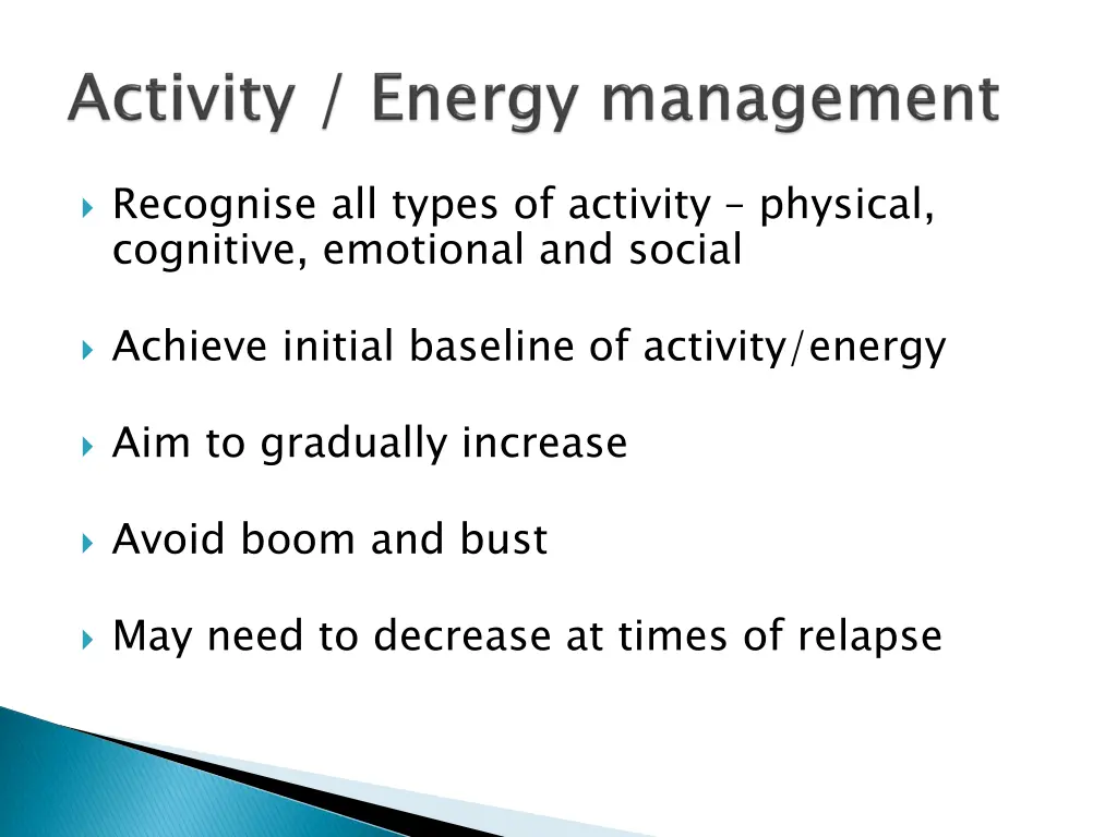 recognise all types of activity physical