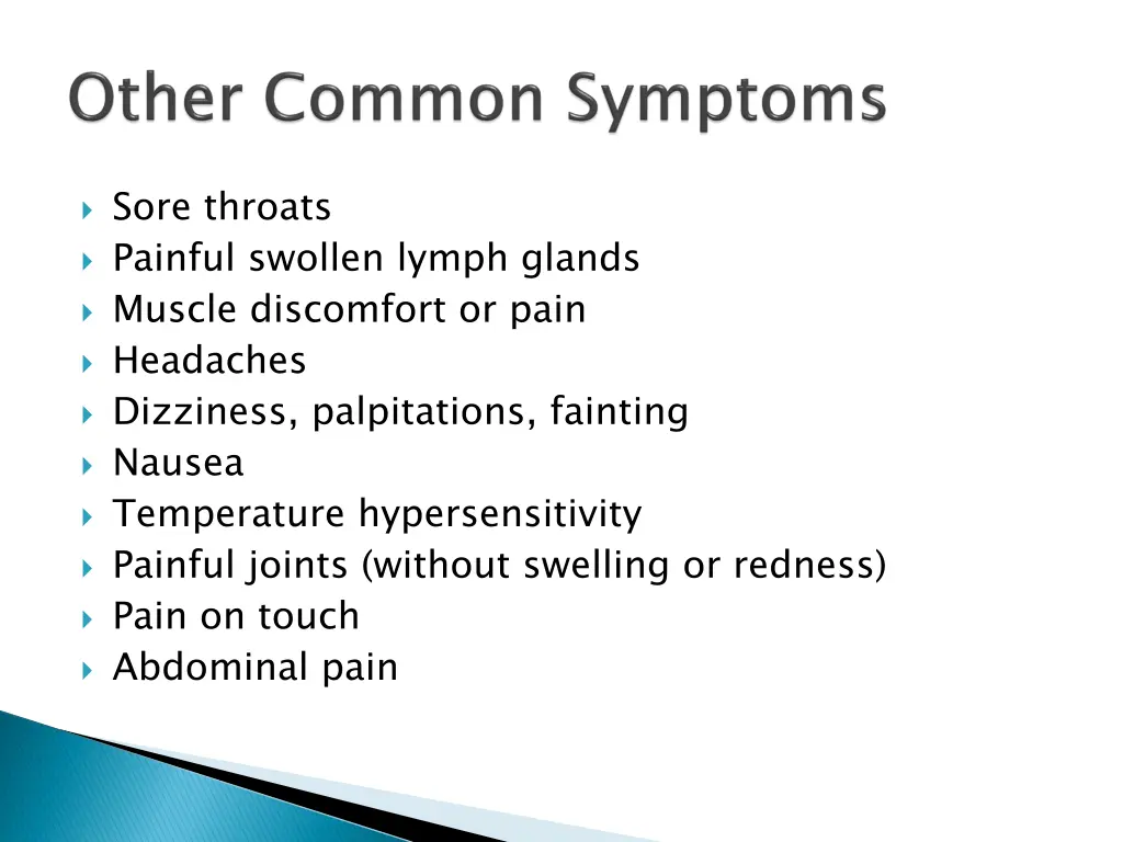 sore throats painful swollen lymph glands muscle