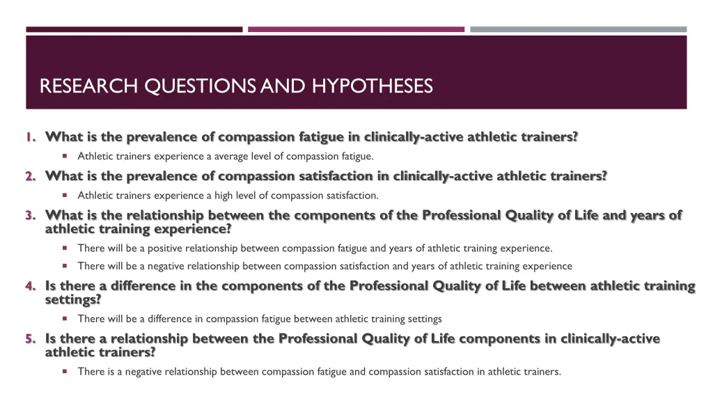 research questions and hypotheses