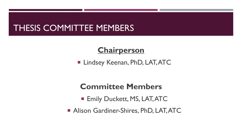 thesis committee members