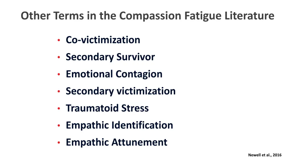 other terms in the compassion fatigue literature